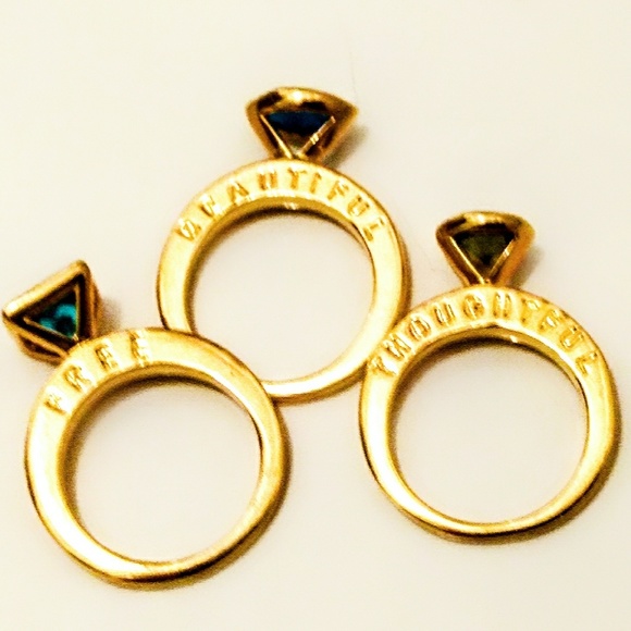 Fine CN Gold Stackable Rings w/Inspirational Words- Size 6.25 - Picture 8 of 8